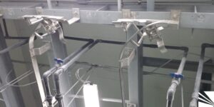 Cambia vías inoxidable para riel de solera